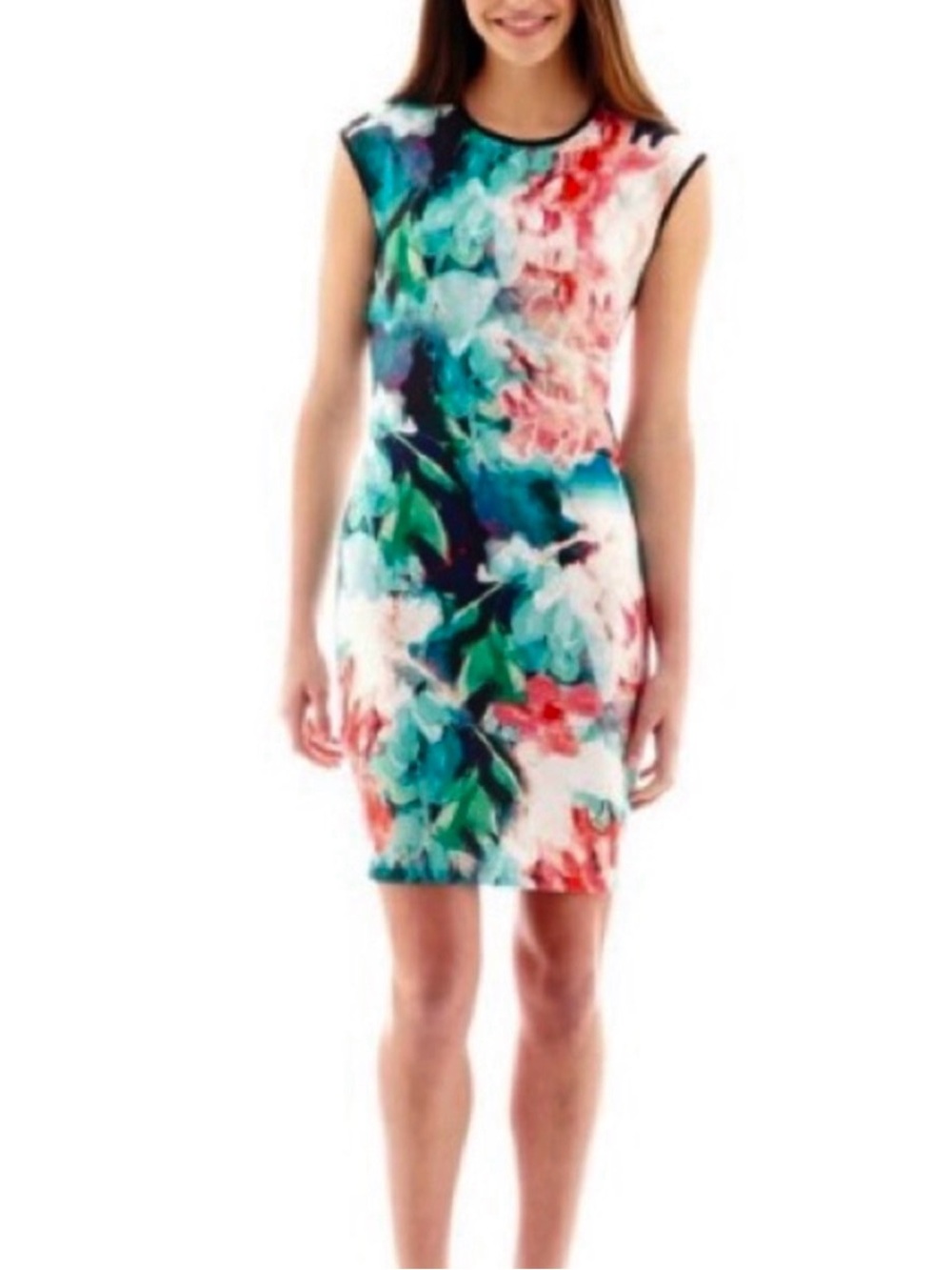 Bisou Bisou Watercolor Floral Sheath Dress Womens Size 4 - NWOT